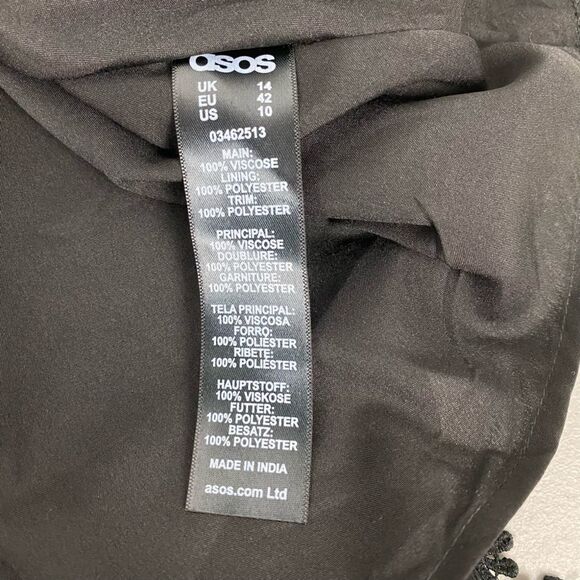 ASOS cami double strap babydoll dress size 10 with crochet hem NEW - Picture 3 of 6